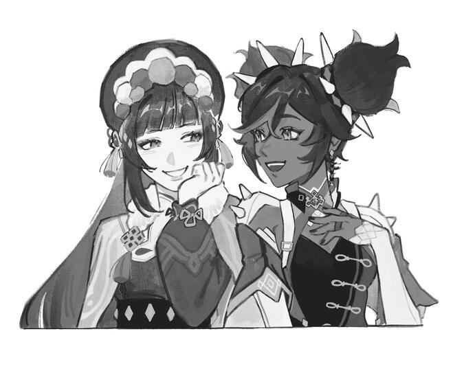 b&amp;w sketch waist-up $100